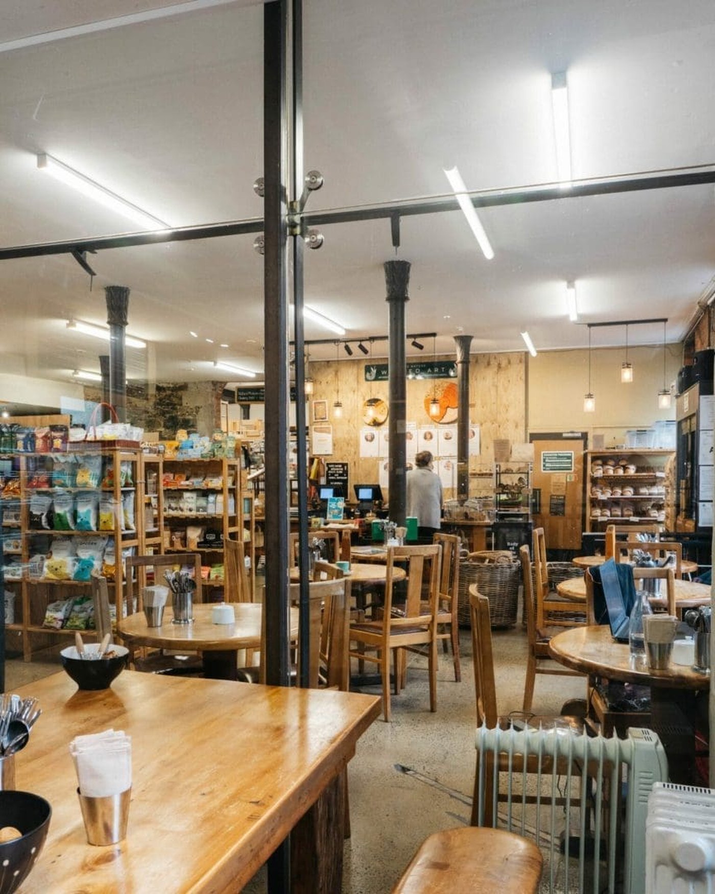 Inside Taste Nature — the Dunedin organic grocery and café floor.